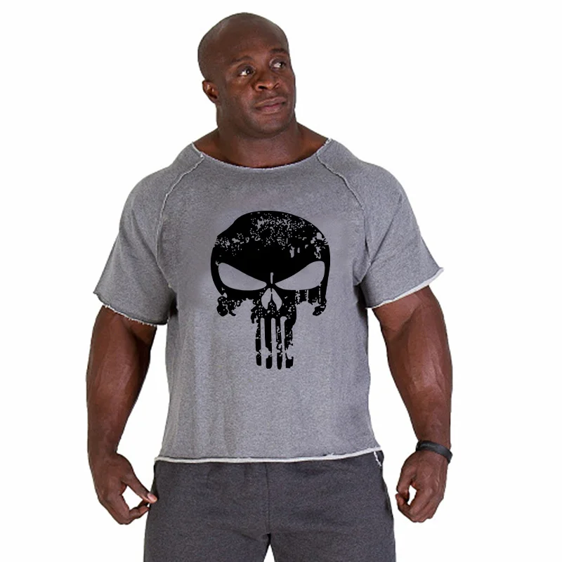 Новая мужская футболка для бега Спортивная Фитнес Мужская Бодибилдинг Горилла рубашка с рукавом летучая мышь рубашка для спортзала фитнес мышцы Мужская Беговая футболка