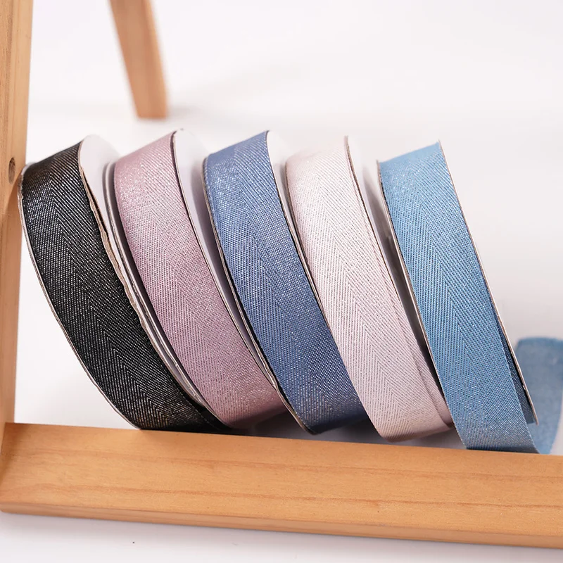

2.5cm Twill Glitter Silver Ribbons Wedding Party Decoration Wrap Gift Wrapping Hair Bowknot Handmade Headwear Crafts Accessories