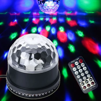 

Sound Activated Disco Ball Light DJ Party Lights Mini RGB Crystal LED Magic Ball Sunflower Light For KTV Club Stage Lamp