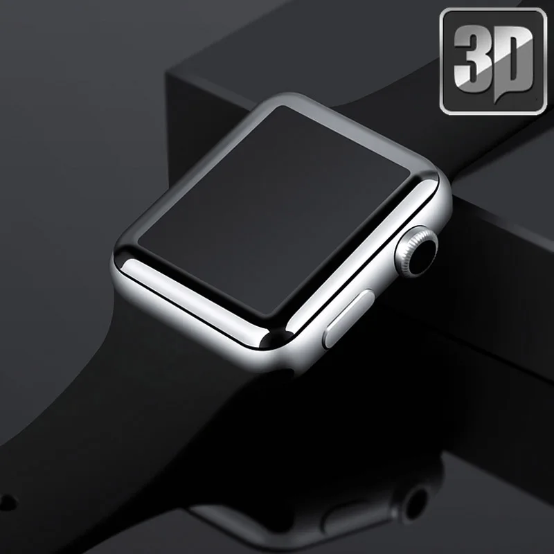 9H 3D закаленное стекло для Apple Watch 42 мм 38 LCD изогнутая полная защитная крышка экрана