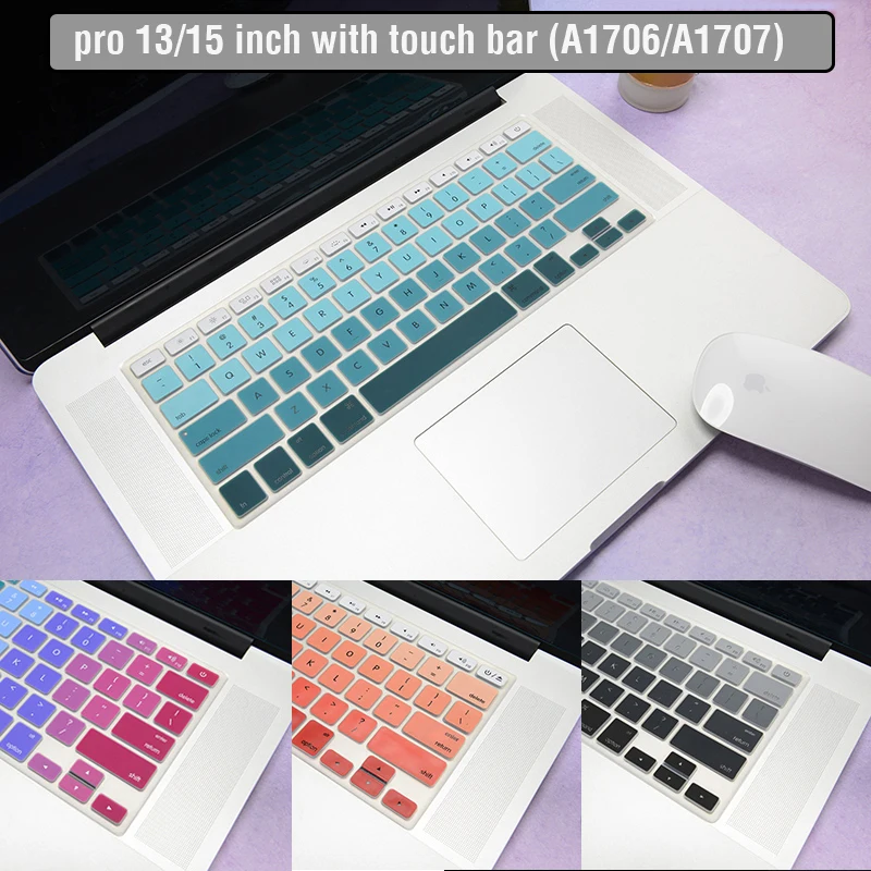 Модная градиентная цветная Защитная Клавиатура США для Macbook Pro 13 15 дюймов с