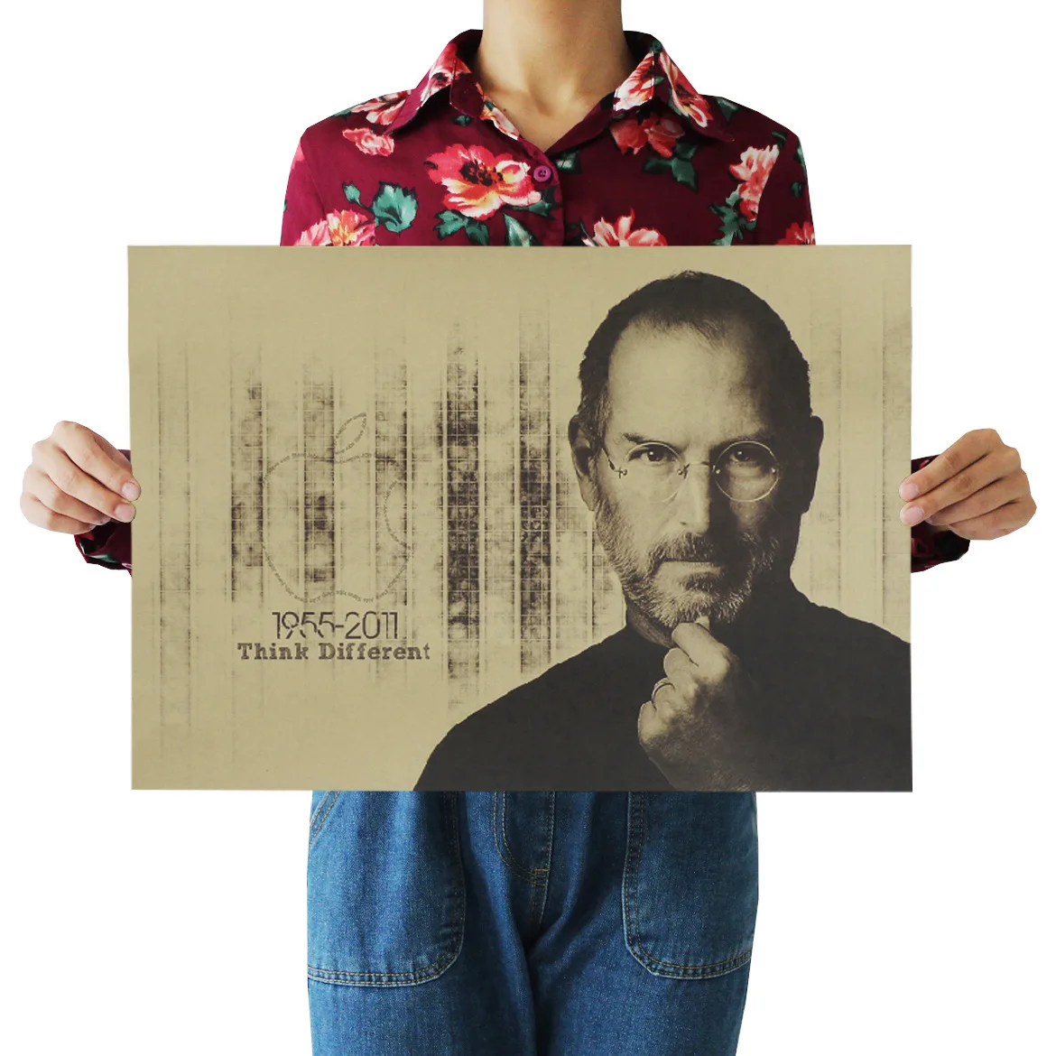 

[A102] Apple Jobs Nostalgic Retro Kraftpaper Poster Indoor Bar Cafe Decorative Painting