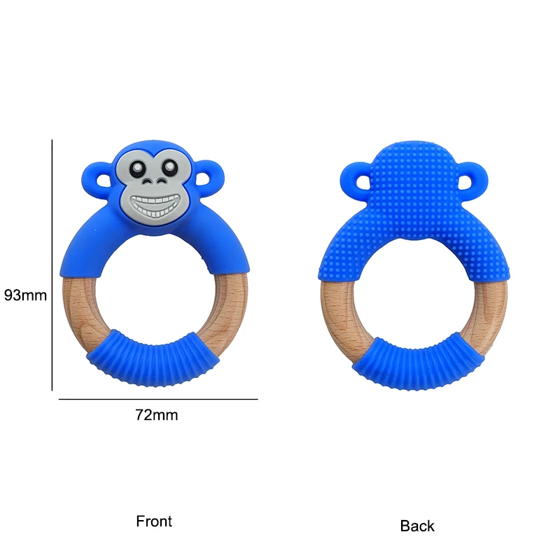 Chenkai 1PCS Silicone Monkey Teether Dummy Orangutan Teething Baby Chewable Pacifier DIY Infant Soothing Shower Newborn Gifts