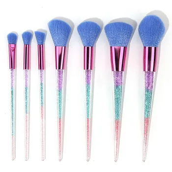 

Shinny Foundation Blending Power Eyeshadow Cosmetic Make Up Tool Kit 7pcs Glitter Makeup Brush Set