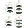 Golden Deer Decorative Cake Stand Creative Three Layers Bird Cage Iron Frame Dessert Display Plates Afternoon Tea Decoration 6