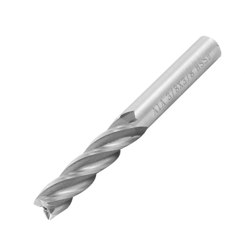 3//8/" High Speed Steel HSS 4 Flute Straight End Mill Cutter Tool new **