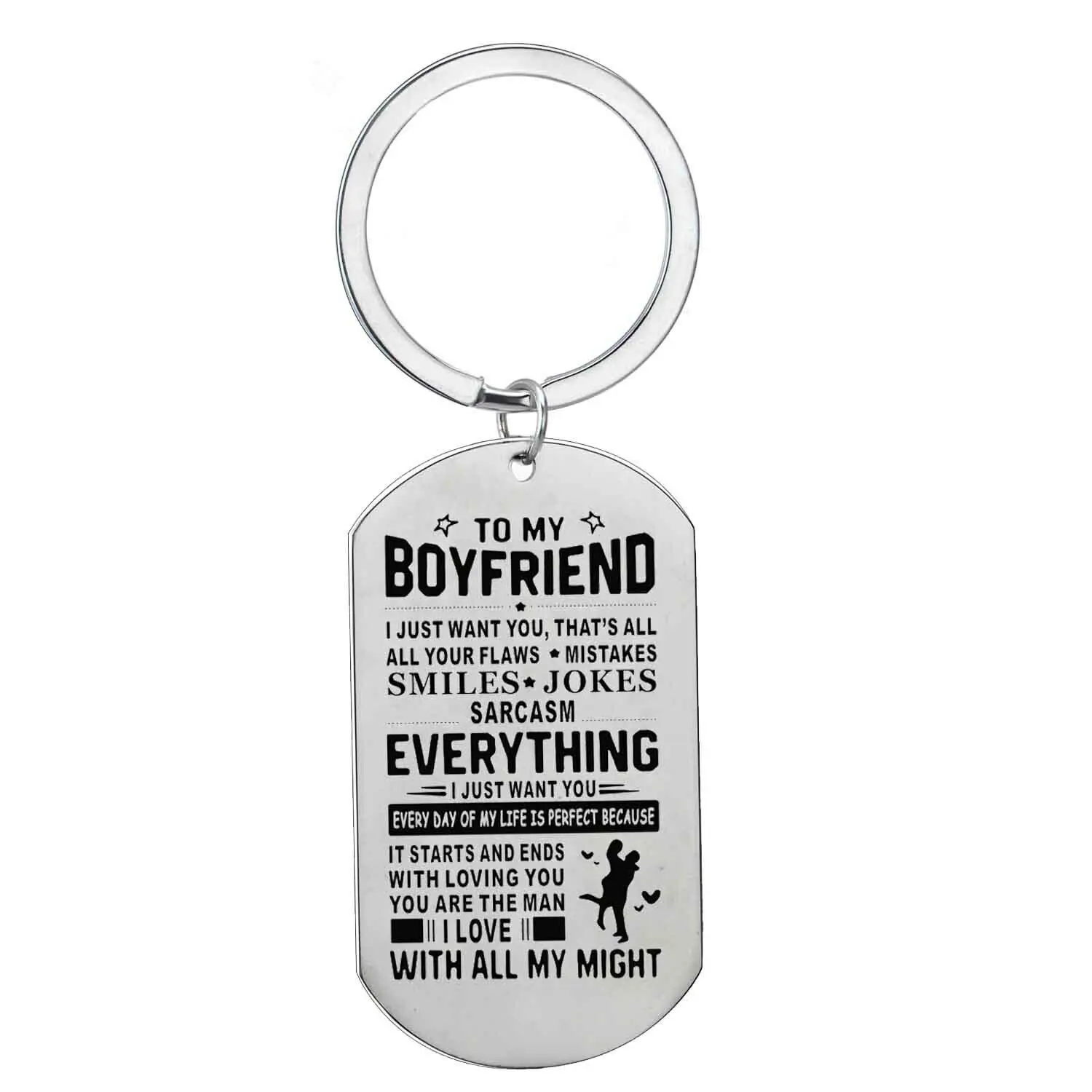 To My Boyfriend Брелок из нержавеющей стали вдохновляющее сердце брелок "любовь" Семья друг отец мать дочь сын сестра влюбленная пара - Цвет: To My Boyfriend