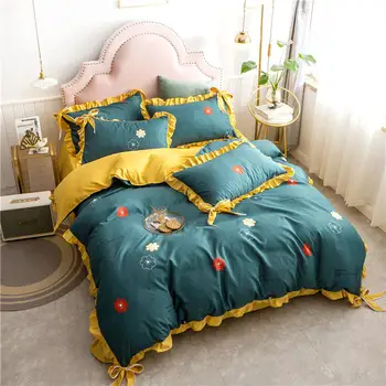 

Princess Style Bedding Set Bed Sheet 1ps Duvet/Blanket/Comforter Cover+ Flat Sheet+pillowcase Twin/Full/Queen/king Size