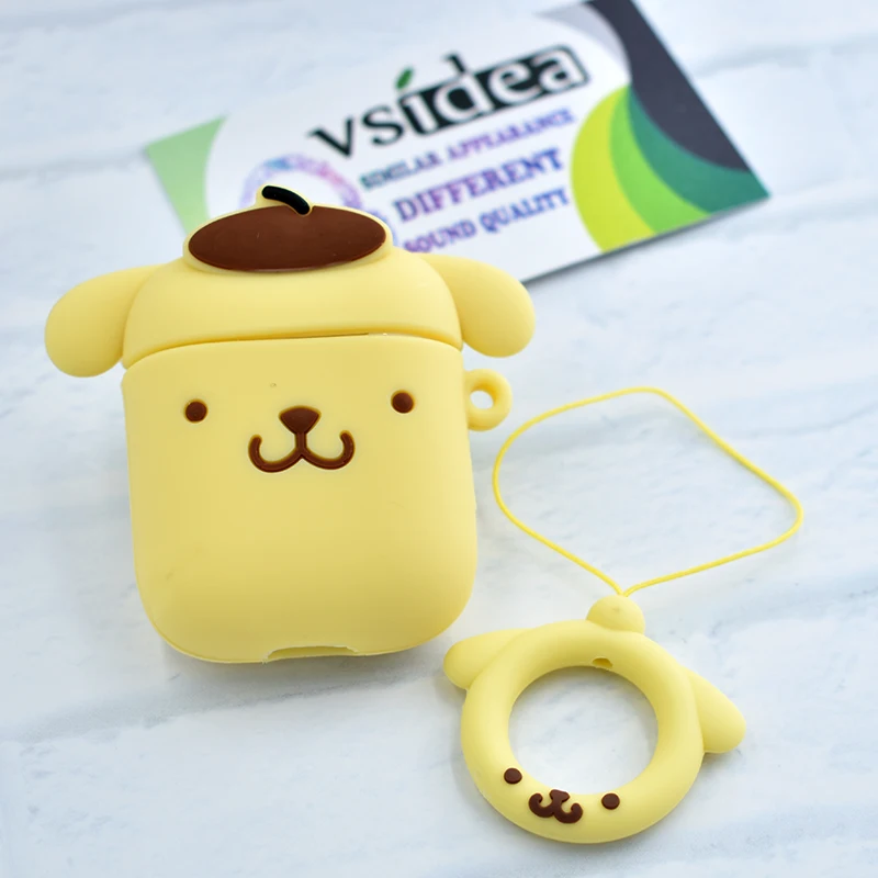 Для Airpods силиконовый защитный чехол TWS i11 i12 гамбургер попкорн Bluetooth наушники зарядное устройство коробка крышка Анти-потеря ремешок подарок - Цвет: Медь