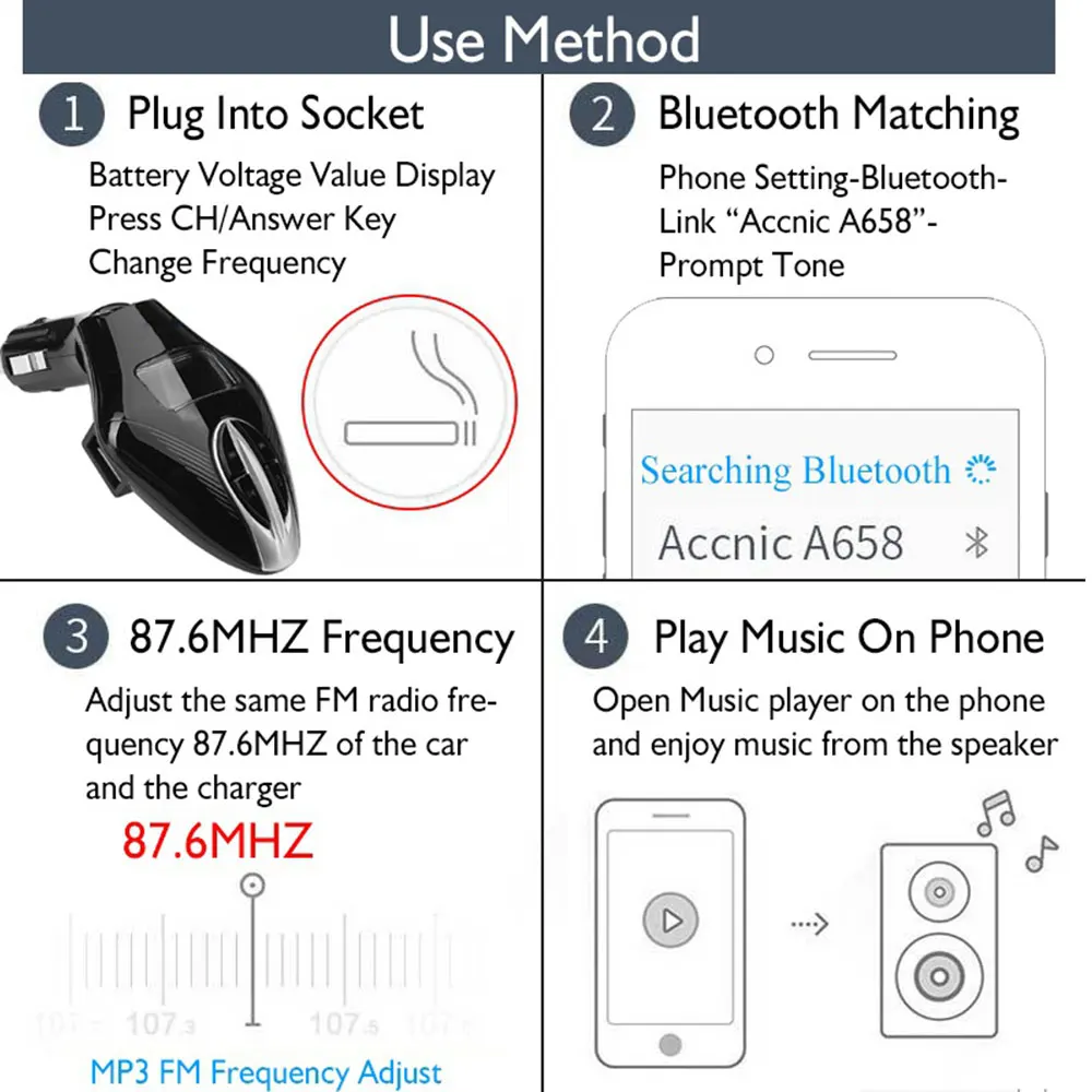 Универсальный fm передатчик музыка AUX стерео автомобильный Bluetooth приемник