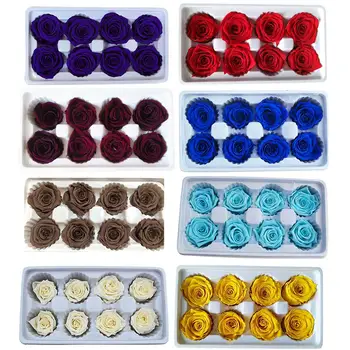

8Pcs/Box 4-5cm Preserved Flower Immortal Rose DIY Valentine Wedding Holiday Gift One box contains 8 beautiful roses, so romantic