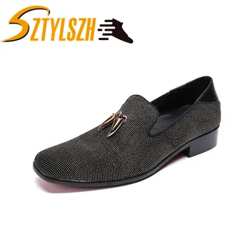 

New Handmade Brand Tassel Shoes Men Casual Leather Dress Loafers Oxfords Moccasins Luxury Fashion Italian Wedding Flat Shoes