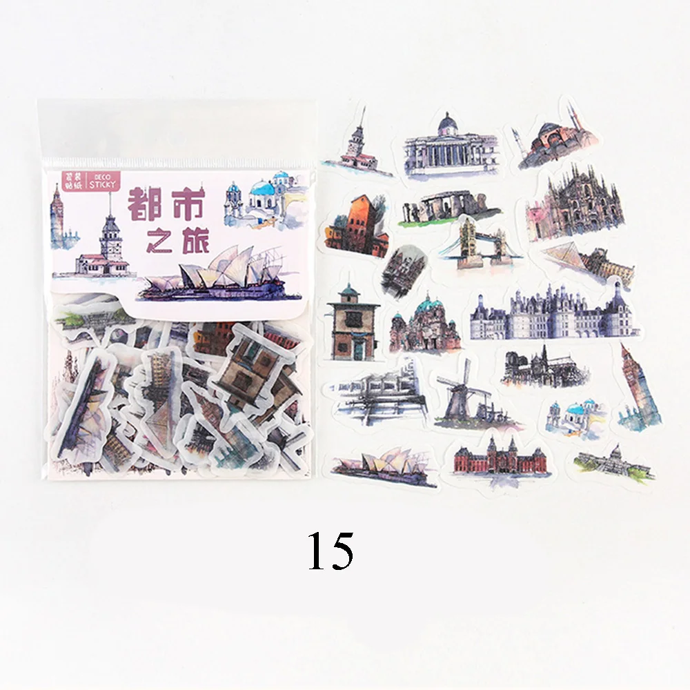 15 40 шт./упак. памяти серия бумажных наклеек наклейки для скрапбукинга DIY школьные Стикеры Справочник дневник Детские цветочным принтом в стиле «сделай сам профиль Стикеры - Цвет: 15
