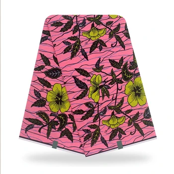 

African Wax Fabric Angola Ankara New Prints Cotton Material Sewing Stuff Pink color Nigerian Design For Party Christmas Present
