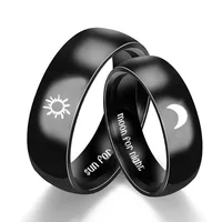 AsJerlya Stainless Steel Couple Rings Sun For Morning Moon For Night Ring For Women Men Couples Ring Jewelry Accessories кольцо 1