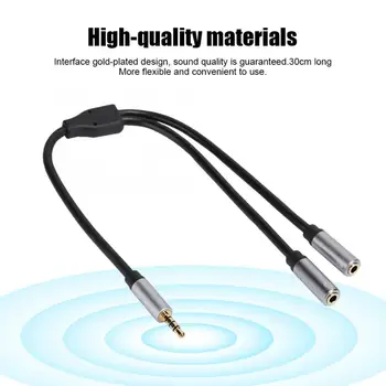 

2PCS/Pack 30CM 4PIN 3.5MM Male to Female 1 to 2 Audio Cable one to two design for Computer Microphones microfone