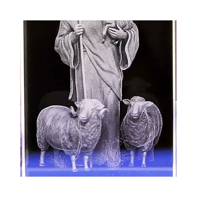 Jézus 3D Gravírozott Kristály Ajándékok Kristályfaragás Asztal Kézműves Kereszt Díszek Pásztor Katolikus Emléktárgyak Sorozat - Image 5