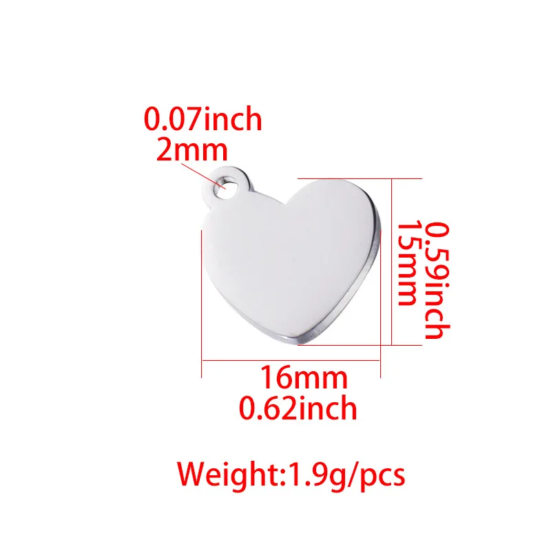 

DIY necklace/keychian jewelry 30pcs 15*16mm Creative mirror polished stainless steel love TAG peach heart accessories pendant