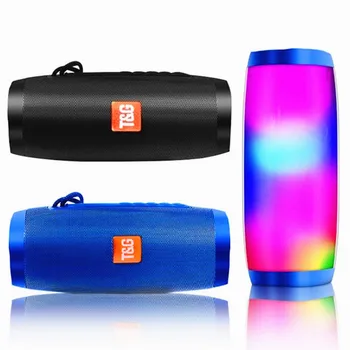 

TG157 Wireless Bluetooth Speaker Portable Column Outdoor Speaker 10W Subwoofer SoundBox & Mic FM Radio TF LED Light Music Player
