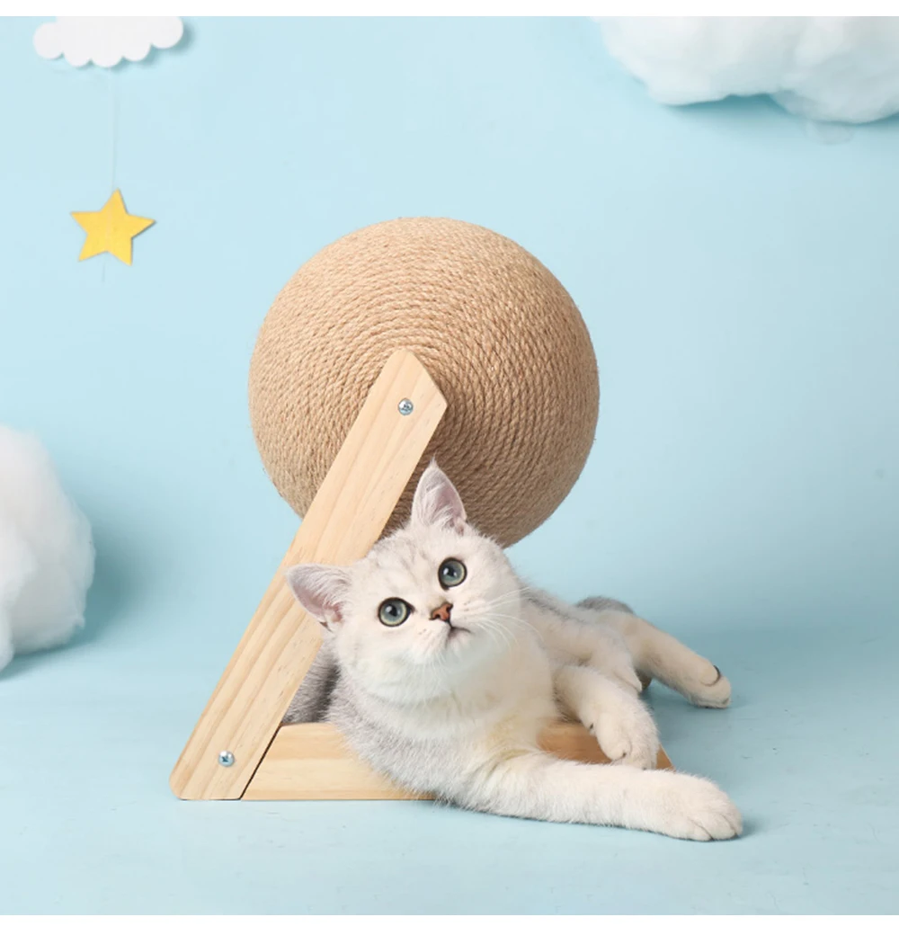 Cat Toy Cat Scratching Ball Toy Kitten Sisal Rope Ball Board Grinding Paws Toys Cats Scratcher Wear-resistant Pet Toy