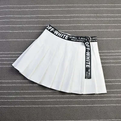 white Женская короткая теннисная юбка, юбка для девочек, скейтборд, высокая талия, школьная форма, защитные штаны, шорты, бадминтон, тренировочная Спортивная юбка - Цвет: white