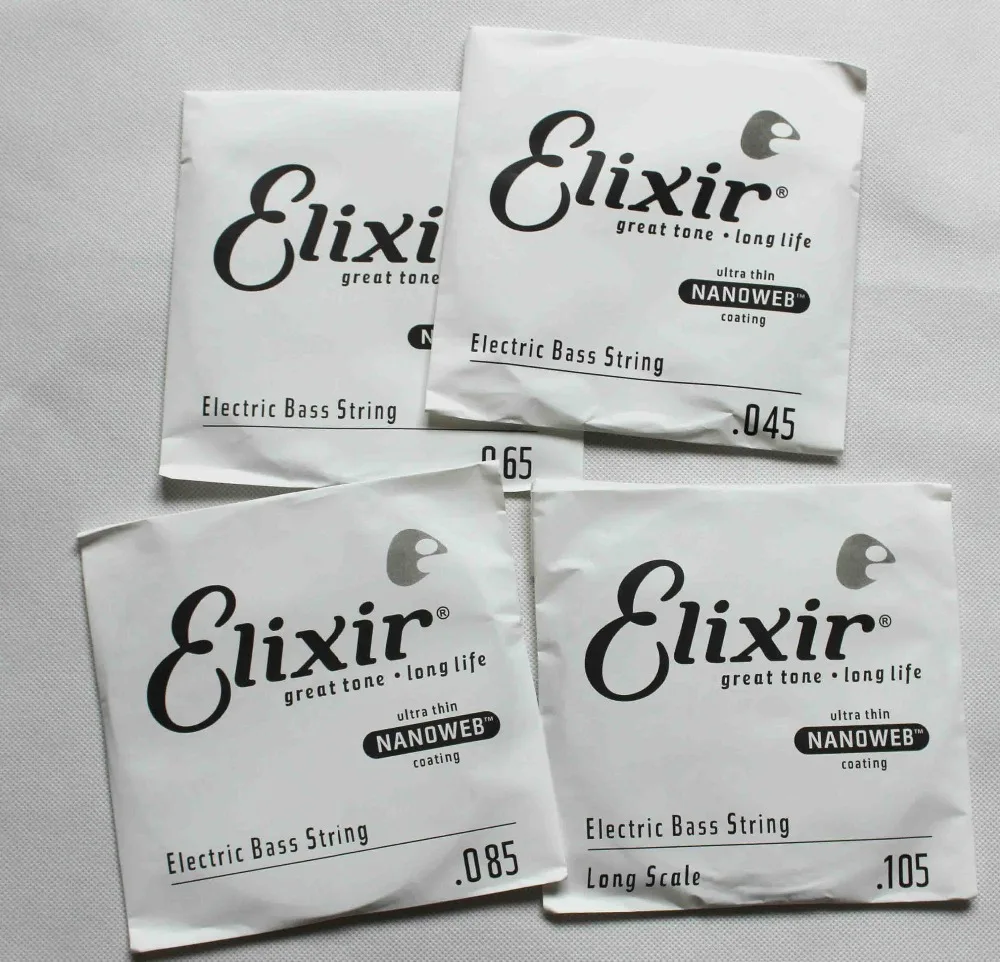 Nanoweb 4 струны Elixs 14077 электрические басовые струны набор Ультра тонкое покрытие 5 струн 14777 басовые провода басовые шнуры