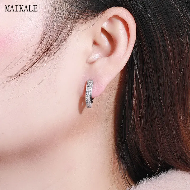MAIKALE, модные u-образные циркониевые серьги-гвоздики, Cubiz, циркониевые золотые серебряные маленькие серьги-гвоздики для женщин, свадебные серьги, корейские ювелирные изделия