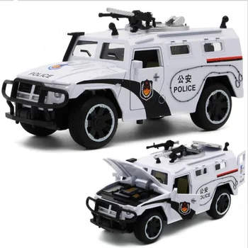 

1/32 Scale Police alloy Diecast Vehicles Model Cars Toys With Openable Doors Pull Back Function Light Music Christmas gifts