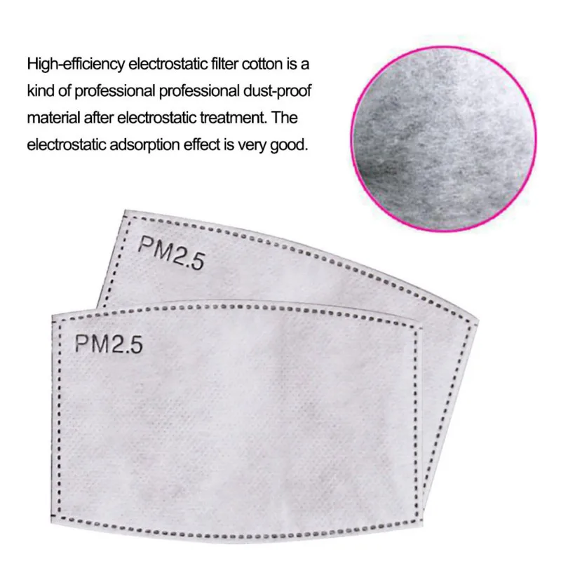 

100PCs KN95 N95 PM2.5 Dust Mask Filter Anti-fog Dust-proof Square Arc Activated Carbon KN95 Mask Filter Activated Carbon Filter