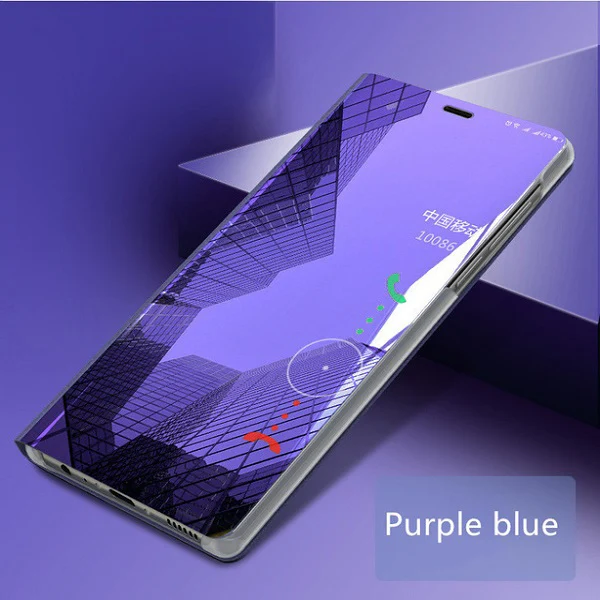 Purple blue Умный зеркальный флип-чехол для huawei P Smart плюс Y5 Y6 Y7 Y9 Крышка для huawei Y5 Y6 Y7 Prime Y9 на Nova 2i 3 3i 5 5i Pro - Цвет: Purple blue