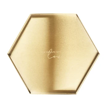 

Stainless Steel Jewelry Storage Tray Bathroom Dessert Makeup Organizer Geometric Shape Desk Display Plate Home Decor Dining Room