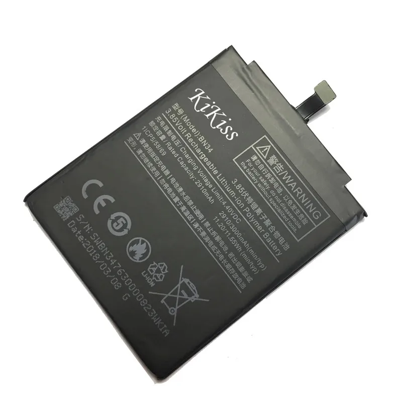 For Xiao Mi Phone Battery BN34 For Xiaomi Redmi 5A 5.0" Replacement Battery 3000mAh High Capacity Phone Batteries