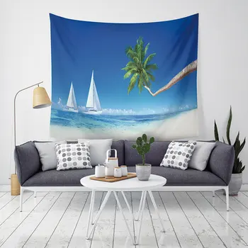 

Privacy Protection Tapestry Ocean Coconut Tree Can Diy Custom Picture Photo Tapestry Bedroom Poster Mural Party Decoration E0501