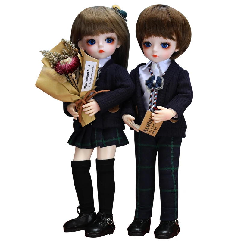 UCanaan 1/6 BJD Doll 30CM 18 Ball Joints Dolls With Full Outfits Clothes Set Wig Makeup Handmade Beauty Toy Gifts For Girls