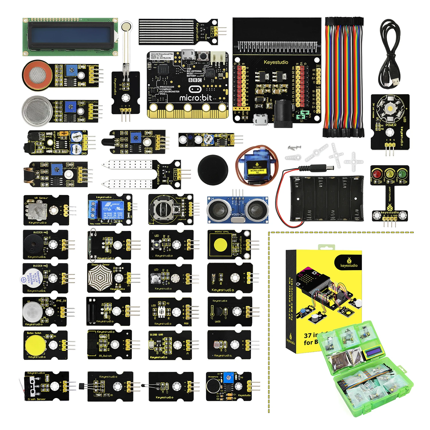 

Keyestudio 37 in 1 Sensor Starter Kit With Micro:Bit Board for BBC Micro:Bit DIY Projects (Including Micro:Bit Board )