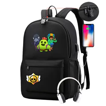 

Leon Games Backpack For Teenager Boys Girls Student School Backpack Anti-theft Usb Men Travel Bags Anti-theft Mochila