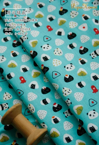 Sushi green 145x50 см пасторальная Цветочная саржевая хлопковая ткань DIY Детская одежда ткань для изготовления постельных принадлежностей одеяло украшение дома 160-180 г/м - Цвет: Sushi green