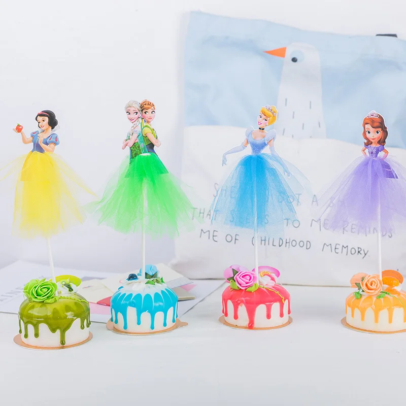 Frozen Princess Cake Toppers Supplies Cake Flag Girls Birthday Party Decor Anniversaire Party Supplies Kids Favor party decorations birthday party supplies cake topper cake decorations cake toppers