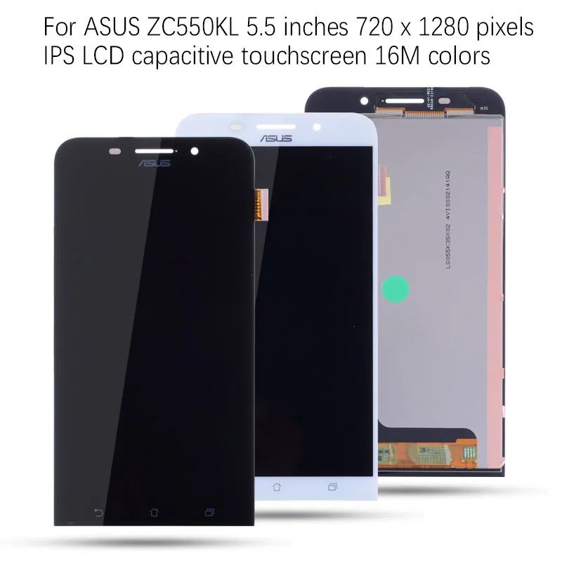 Дисплей для ASUS Zenfone Max ZC550KL LCD в сборе с тачскрином на рамке черный белый