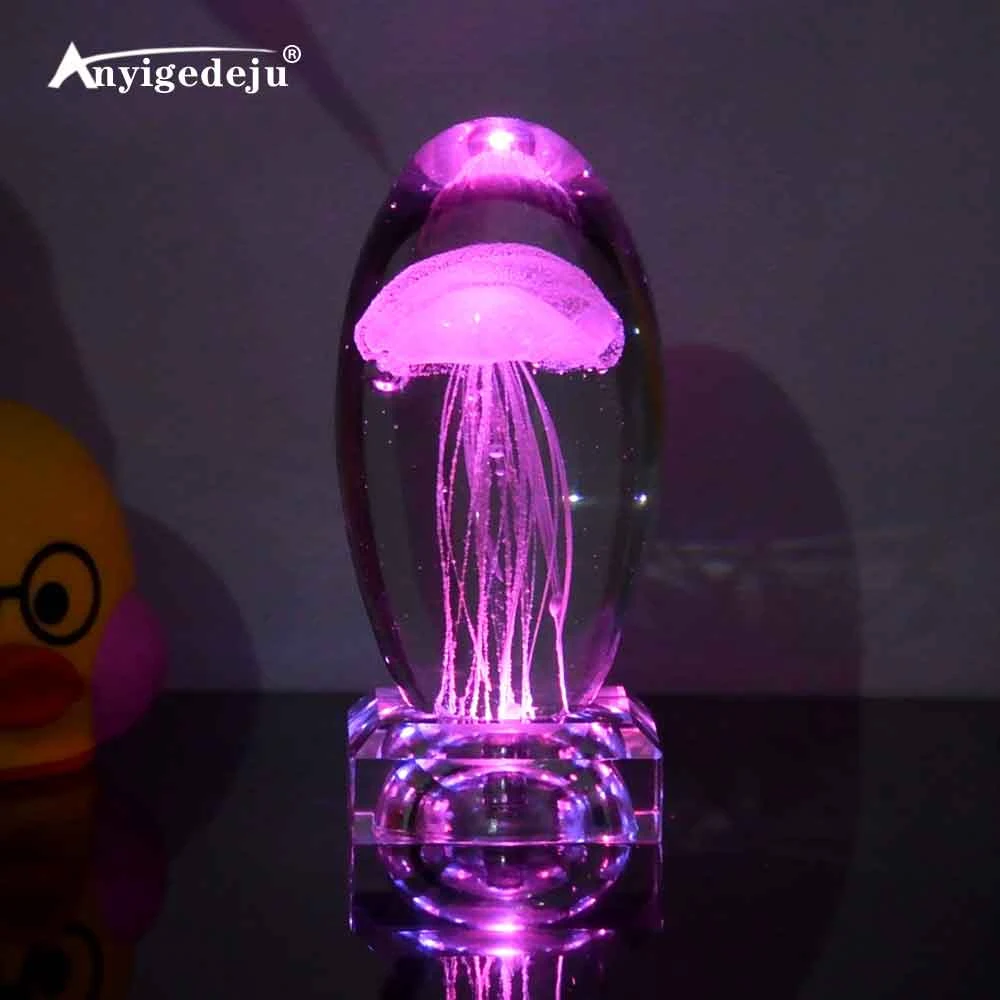 jellyfish lamp jellyfish light 3d children s night light baby lampara led multicolor lighting crystal fish for kid gifts decor
