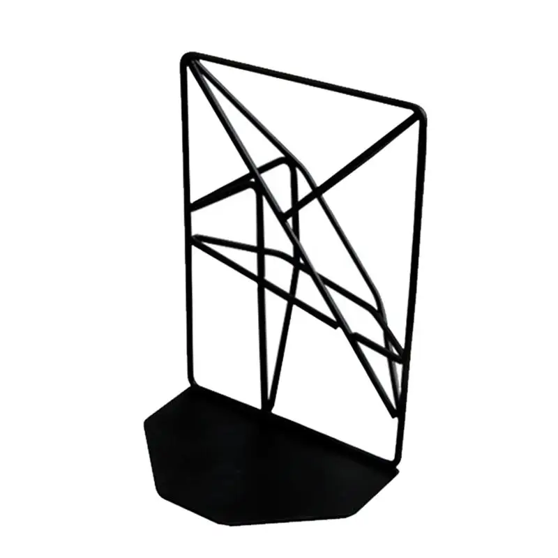 Железный художественный геометрический книжный блок Многофункциональный креативный книжный стенд книжный органайзер для домашнего офиса(белый - Цвет: Black