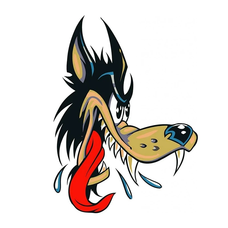 Dawasaru Funny Big Bad Wolf Car Sticker Personalized Cover Scratch Decal Motorcycle Auto Accessories Decoration PVC 13cm*9cm | Автомобили