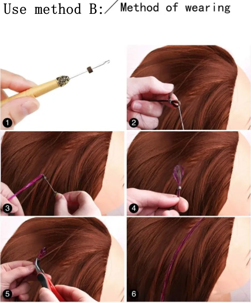 1 Pc Sparkle Shiny Hair Tinsel Hair Extensions Dazzles Women Hippie for Braiding Headdress Hair Braiding Tools Long 100cm