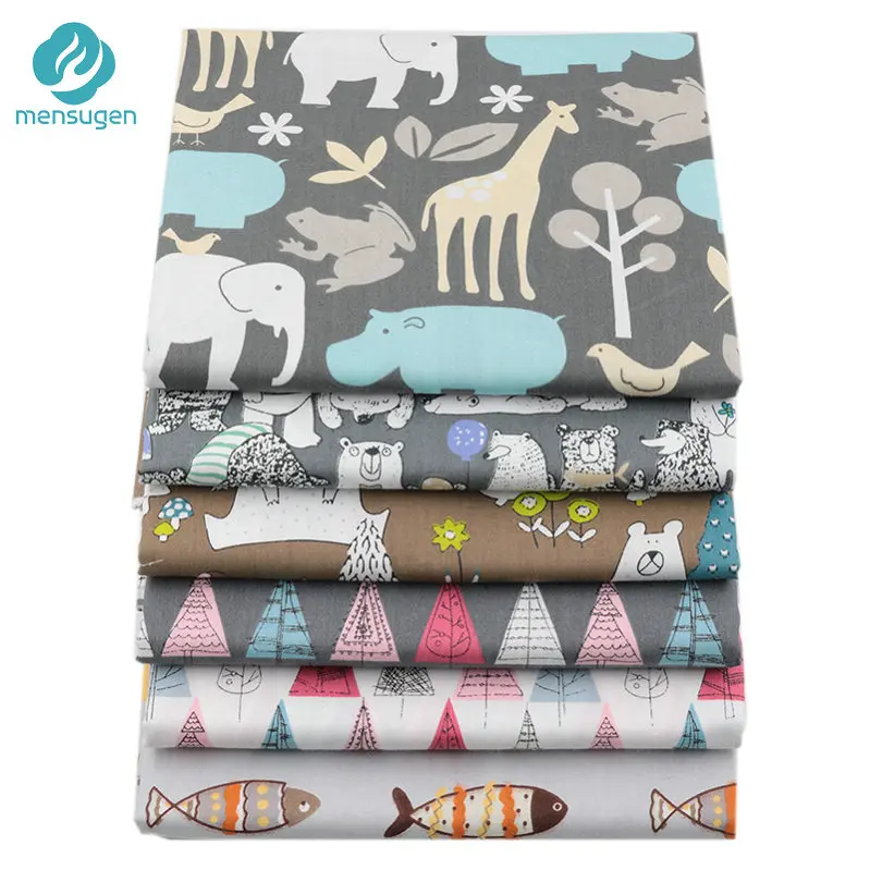 6pcs 20cmx25cm 20 см x 25 см и 25 см x 25 см хлопчатобумажная ткань с принтом для шитья стеганые ткани для лоскутного рукоделия ручной работы - Цвет: 6pcs 20cmx25cm