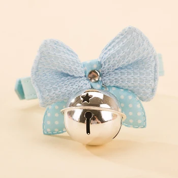 

Colorful Bow Cat Collar Adjustable Necklace Cute Christmas Cat Collar with Bell Elastic Obroza Dla Kota Pet Necklace YY50CC