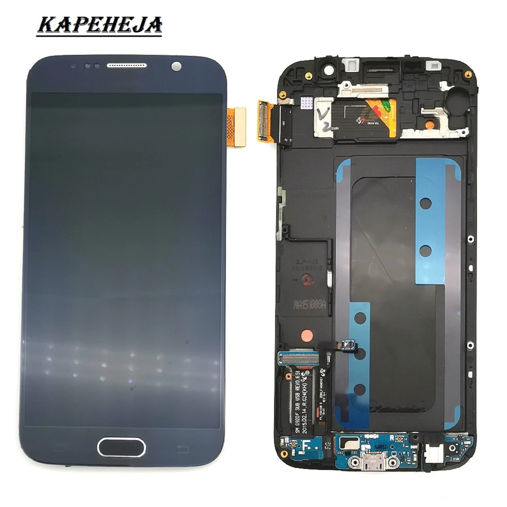 Super AMOLED ЖК дисплей для Samsung Galaxy S6 G920 G920F G920P G920I G920V G920A сенсорный экран дигитайзер в