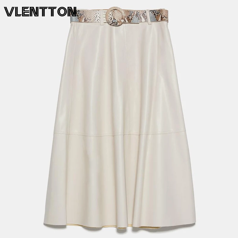 2020 Spring Autumn Fashion PU Faux Leather Skirts Women With Sashes Solid A-Line Casual High Waist Midi Skirt Female Faldas Saia 2020 Spring Autumn Fashion PU Faux Leather Skirts Women With Sashes Solid A-Line Casual High Waist Midi Skirt Female Faldas Saia