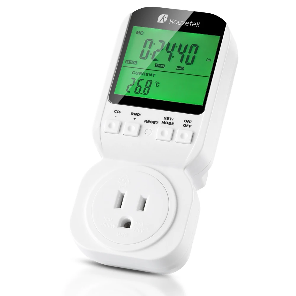 US PLUG 1 PACK Термостат таймер переключатель, Houzetek 20 вкл/выкл программист цифровой таймер автоматическая температура электрическая розетка США вилка - Цвет: US PLUG 1 PACK