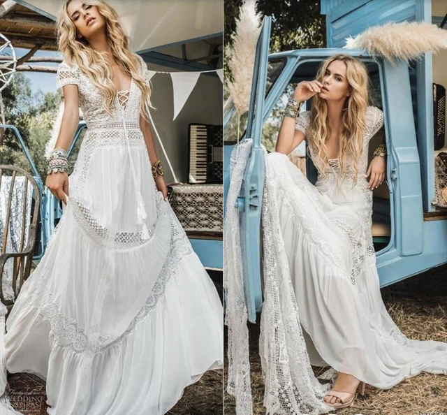 Wdding Dress Bohemian Hippie  Apparel Hippie Style Dresses - Summer Boho  Dress Sexy - Aliexpress