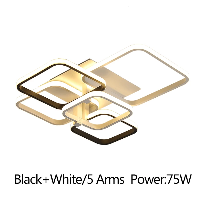 Black White 5 Arms Современная светодиодная люстра серого/белого/черного цвета для спальни, гостиной, креативная светодиодная люстра, освещение lampara techo - Цвет абажура: Black White 5 Arms